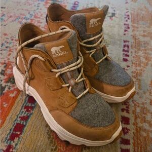 Sorel Tan and Gray High-Top Sneaker Boots